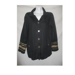 women's jacket 100%  linen size S small black